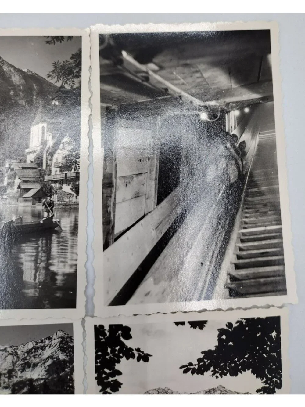Vintage Andenken an Hallstatt Austria 7 RPPC Postcard Set Salt Mine Souvenir